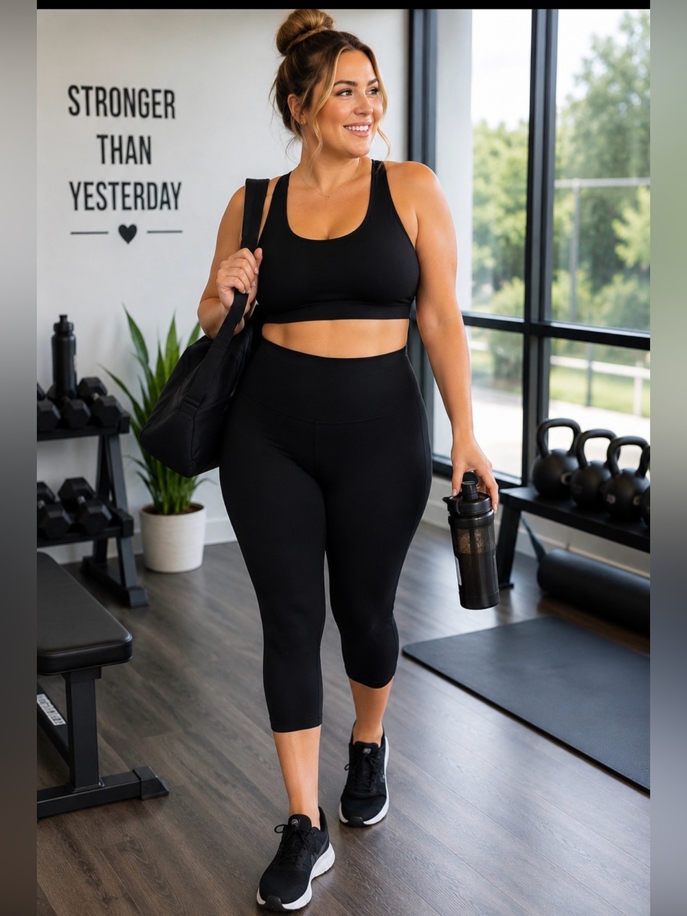 Yummie by Heather Thomson Black Cropped Leggings / Capri Pants Size 1X